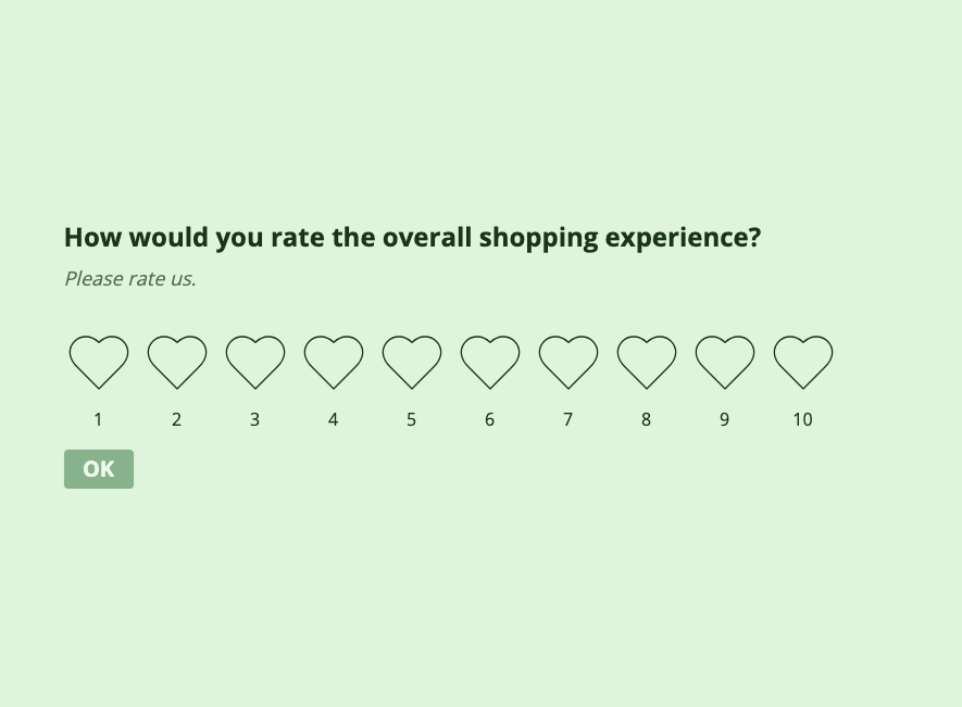 Rating with hearts